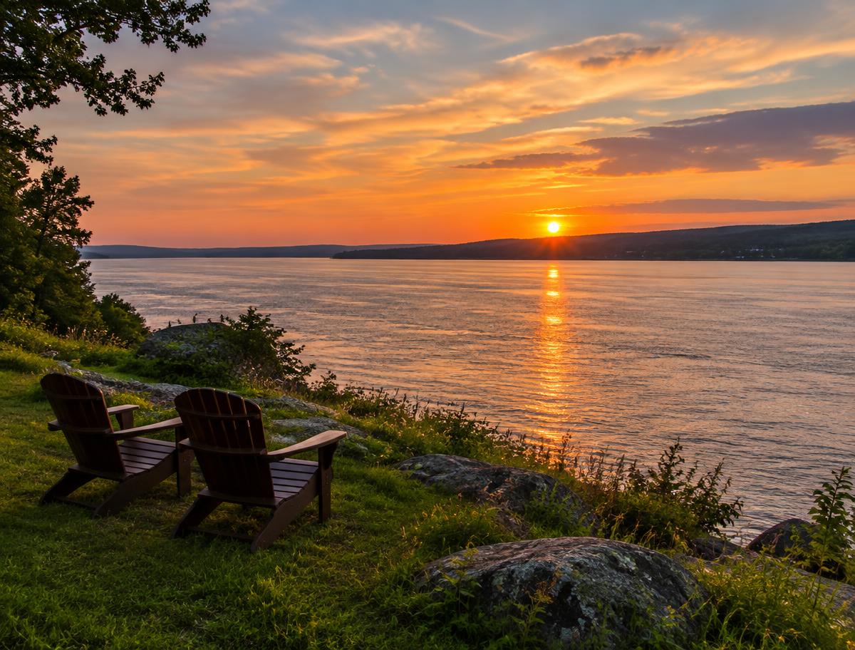 Coucher de soleil sur le fleuve Saint-Laurent